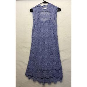 Free People Intimately Daydream Lace open back high neck  dress in periwinkle s